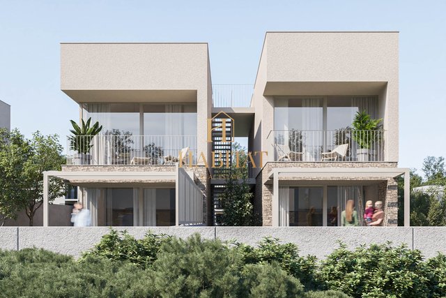 Istria, Karigador, modern Duplex, 3SS+DB, sea view, courtyard, two parking spaces, roof terrace